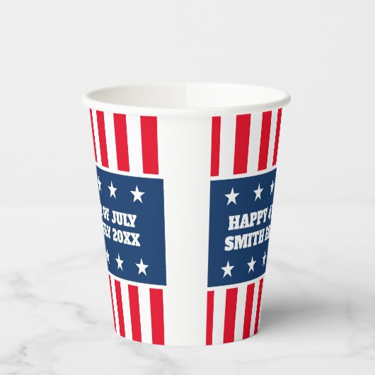 Koele patriottische Amerikaanse vlag 4th of Juli f Papieren Bekers (Links)
