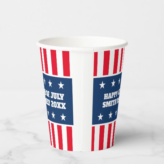 Koele patriottische Amerikaanse vlag 4th of Juli f Papieren Bekers (Rechts)