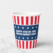 Koele patriottische Amerikaanse vlag 4th of Juli f Papieren Bekers (Voorkant)