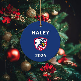 Koele Patriottische Nikki Haley 2024 Verkiezingsad Keramisch Ornament
