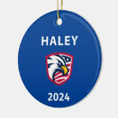 Koele Patriottische Nikki Haley 2024 Verkiezingsad Keramisch Ornament (Links)