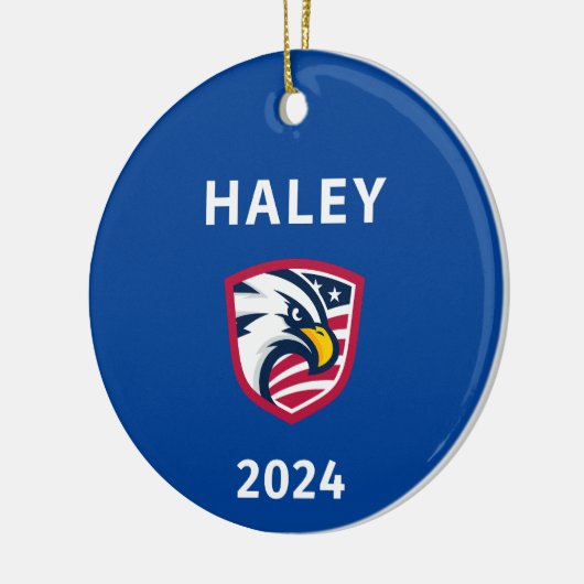 Koele Patriottische Nikki Haley 2024 Verkiezingsad Keramisch Ornament (Links)