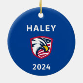 Koele Patriottische Nikki Haley 2024 Verkiezingsad Keramisch Ornament (Achterkant)