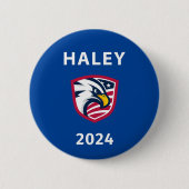 Koele Patriottische Nikki Haley 2024 Verkiezingsad Ronde Button 5,7 Cm (Voorkant)