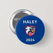 Koele Patriottische Nikki Haley 2024 Verkiezingsad Ronde Button 5,7 Cm (Voorkant /achterkant)