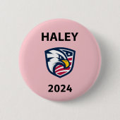 Koele Patriottische Nikki Haley 2024 Verkiezingsad Ronde Button 5,7 Cm (Voorkant)