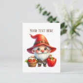 Koele peper gnome aanpasbaar briefkaart (Staand voorkant)