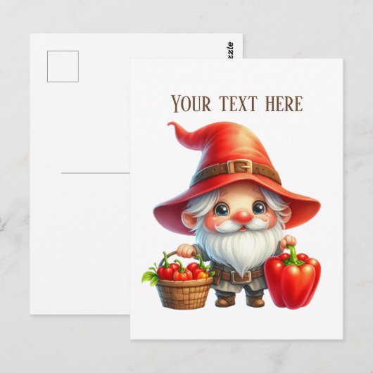 Koele peper gnome aanpasbaar briefkaart (Voorkant / Achterkant)
