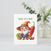 Koele pepergnome aanpasbaar briefkaart (Staand voorkant)
