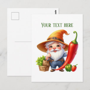 Koele pepergnome aanpasbaar briefkaart