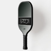 Koele Pickleball Dink Pun Gradiënt Initialen Zwart Paddle (Links)