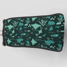 Koele pijlstaartroggen onder het oceaanpatroon golfheadcover