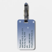 Koele pinguïn met kerstmuts bagagelabel (Achterkant verticaal)