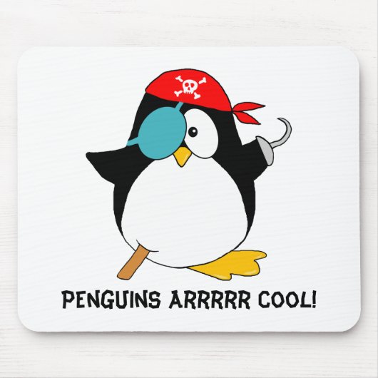 Koele Piraat Pinguïn Muismat (Voorkant)