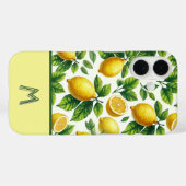 Koele pittige citroenen patterned mongrammed Case-Mate iPhone case (Achterkant (horizontaal))