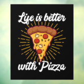 koele pizza liefhebbers Zakelijke verkopers Raamsticker (Vel 3)