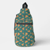 Koele pizzaplakjes blauwgroen groen motief sling bag (Voorkant)