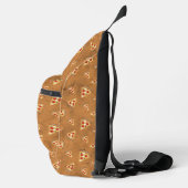 Koele pizzaplakjes  bruin motief sling bag (Rechts)