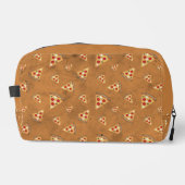 Koele pizzaplakjes bruin motief toilettasje (Voorkant)