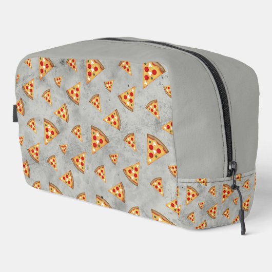 Koele pizzaplakjes  lichtgrijs patroon toilettasje (Rechterhoek)
