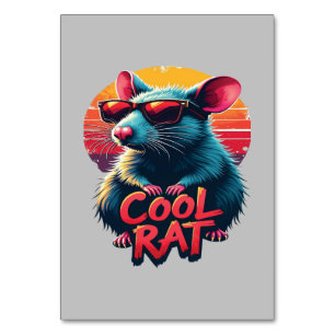 Koele Rat met Zonnebril Retro Sunset Design Kaart