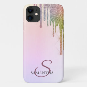 Koele Regenboog Glitter Drips Ombre Case-Mate iPhone Case