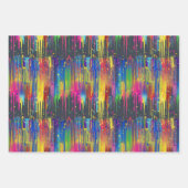 Koele Regenboog Partij Verf Drip Herhalend Patroon Inpakpapier Vel (Voorkant)