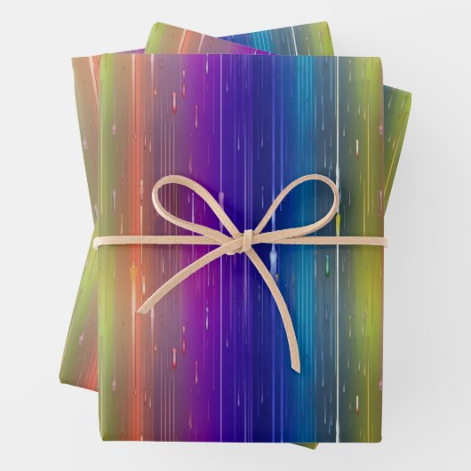 Koele regenboogwaterverf Drip esthetisch patroon Inpakpapier Vel (In situ)