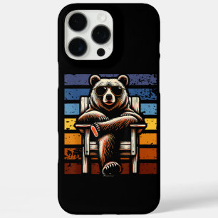 Koele Retro Beer met Zonnebril 70s 80s 90s Nieuwig iPhone 16 Pro Max Hoesje