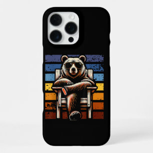 Koele Retro Beer met Zonnebril 70s 80s 90s Nieuwig iPhone 16 Pro Max Hoesje