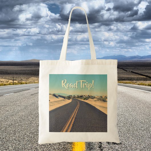 Koele retro dagtocht brede open weg snelweg tote bag