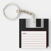 Koele Retro Floppy Disk Sleutelhanger (Voorkant)