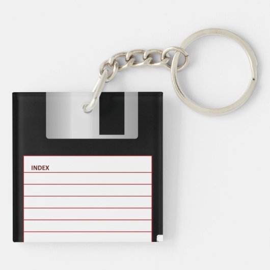 Koele Retro Floppy Disk Sleutelhanger (Achterkant)
