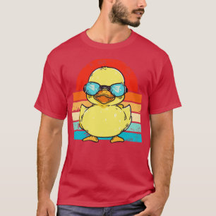 Koele Retro Gele Eend in Zonnebril 70s 80s Grappig T-shirt