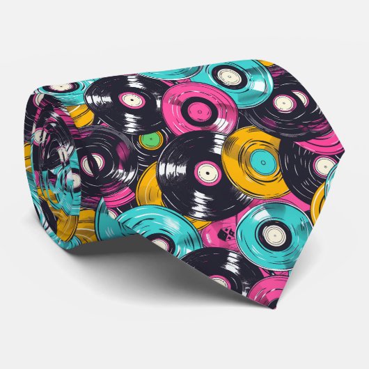 Koele retro graffiti patroon betegeld stropdas (Opgerold)