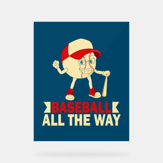 Koele retro honkbalsporten acryl bord (Voorkant)