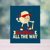 Koele retro honkbalsporten acryl bord (Neutraal)