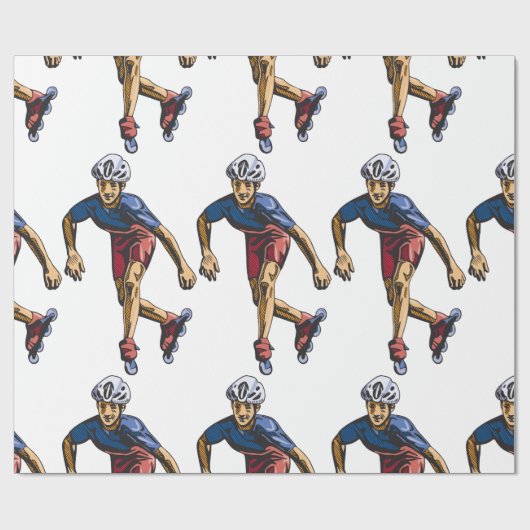 Koele Retro Inline Schaatsen Cadeaupapier (Vlak)