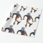 Koele Retro Inline Schaatsen Cadeaupapier (Uitgerold)