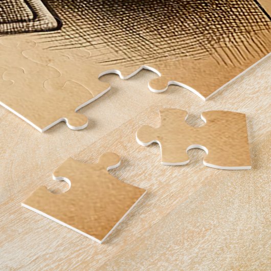 Koele Retro Kat in Aviator Zonnebril, Sepia Legpuzzel (Zijkant)