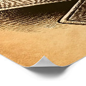 Koele Retro Kat in Aviator Zonnebril, Sepia Poster (Hoek)