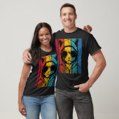 Koele Retro Kat met Zonnebril T-shirt (Unisex)