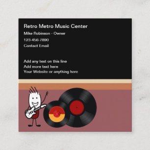 Koele Retro Muzieks Vinyl Visitekaartjes