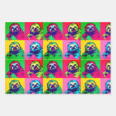 Koele retro Popart luiaard ontworpen inpakpapier (Voorkant 3)