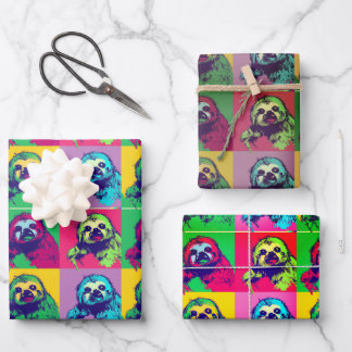 Koele Retro PopArt luiaard ontworpen Inpakpapier Vel