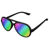 Koele retro regenboog kleur verloop partij tinten aviator zonnebril (Gekanteld)
