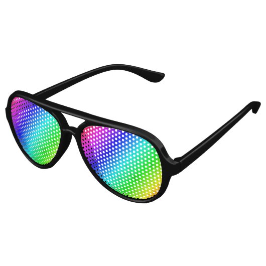 Koele retro regenboog kleur verloop partij tinten aviator zonnebril (Gekanteld)