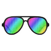 Koele retro regenboog kleur verloop partij tinten aviator zonnebril (Voorkant)