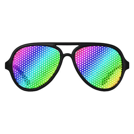 Koele retro regenboog kleur verloop partij tinten aviator zonnebril (Voorkant)