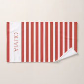 Koele retro rode en witte strepen handdoek (Handdoek)